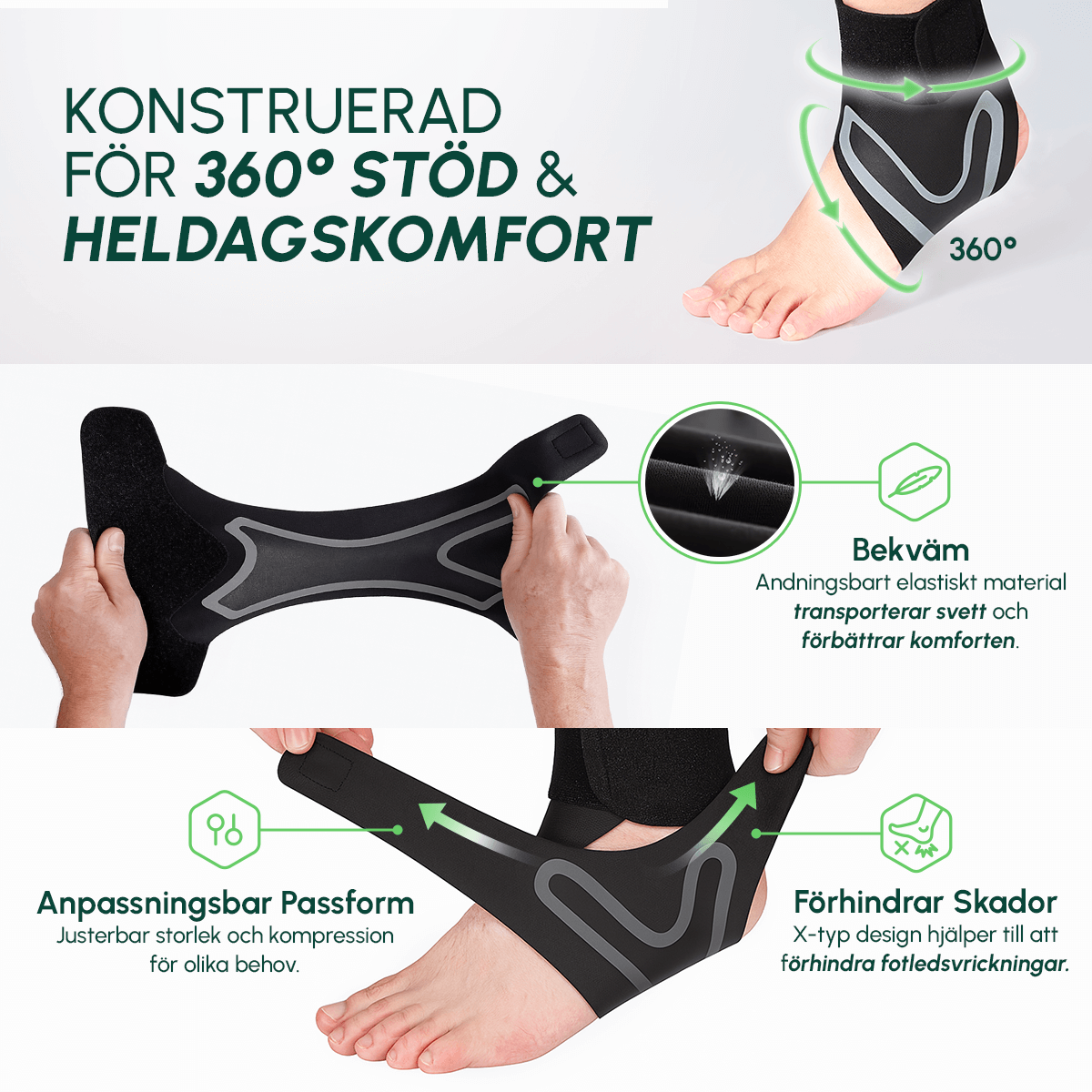 Fotsupporten™ Fotvalvsstöd för Plattfot och Hålfot - 1+1 GRATIS